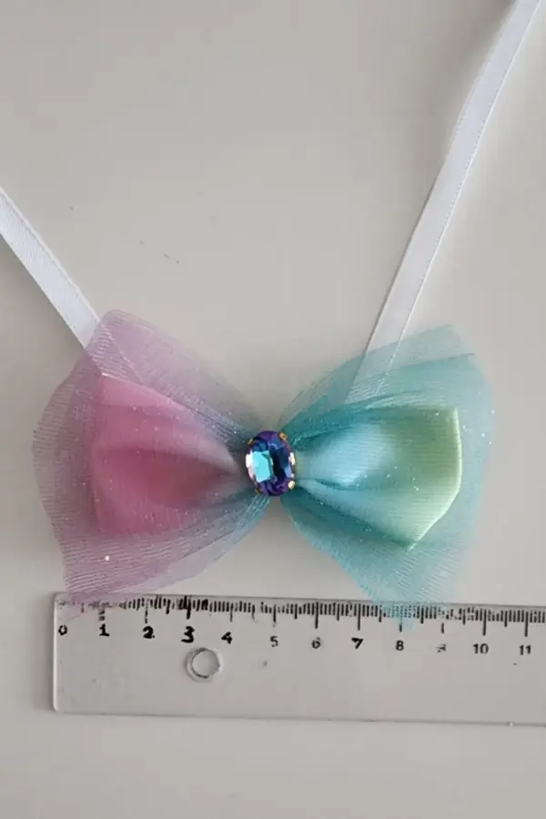 Cat Bow Tie | Elegant Bow Tie and Fancy Collar for Cats | Stylish Pet Accessories | Glitter tulle - Image 2